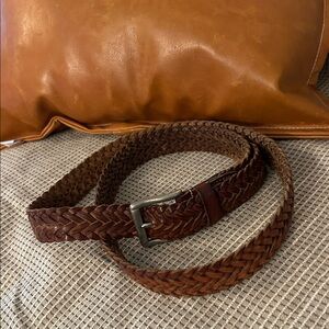 Source Unknown Braided Leather Belt - Rich Brown